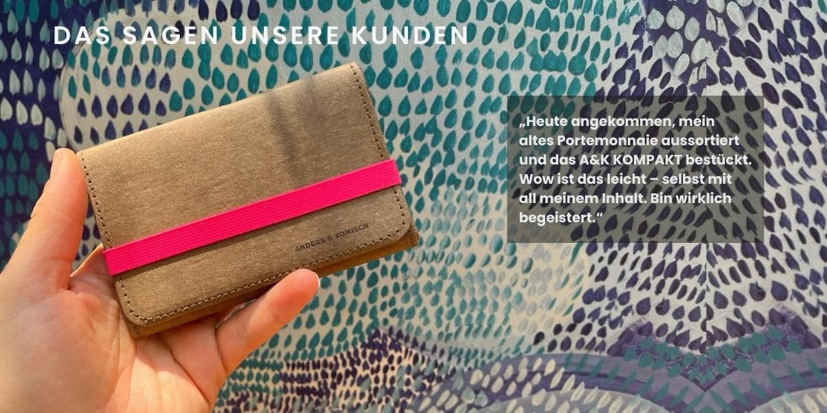 Kompaktes Portemonnaie Braun/Pink mit Kunden Feedback